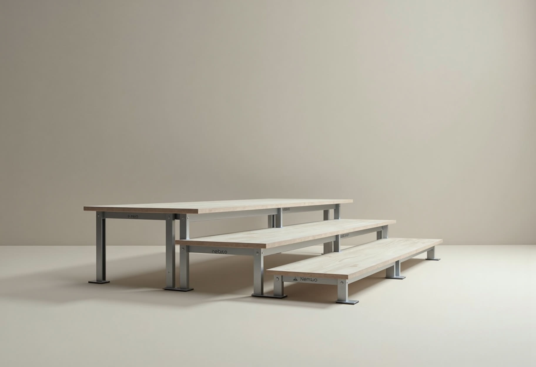 Three-tier choir riser row